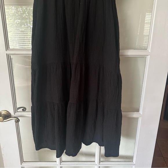 Madewell Black Midi Dress with Button Detail Size 4 - Picture 5 of 12
